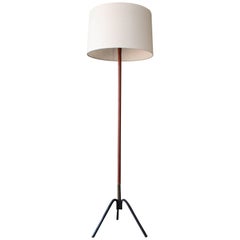 Jacques Adnet Leather Wrapped Iron Floor Lamp