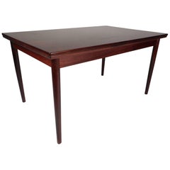 Mid-Century Modern Rosewood Draw Leaf Dining Table by Edmund Jorgensen