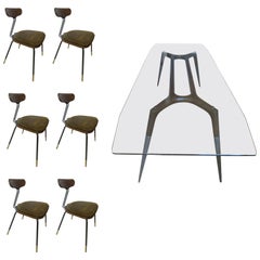Italian Modern Dining Room Table and Six Chairs