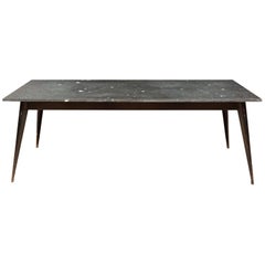 Tolix Dining Table with Bluestone Top from France, circa 1950