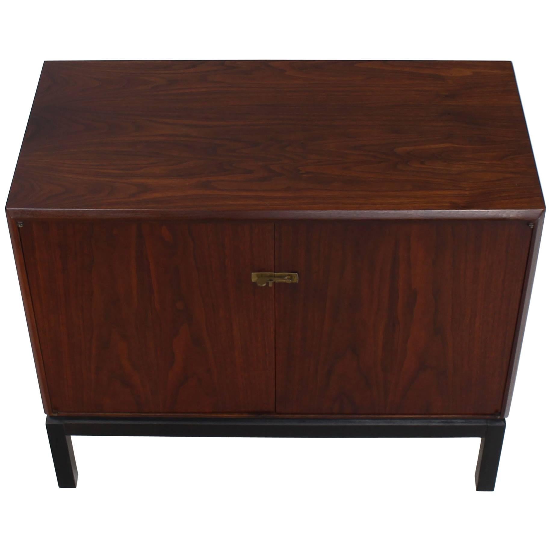 Danish Mid-Century Modern Oiled Walnut Bachelor Chest Cabinet Two-Door For Sale