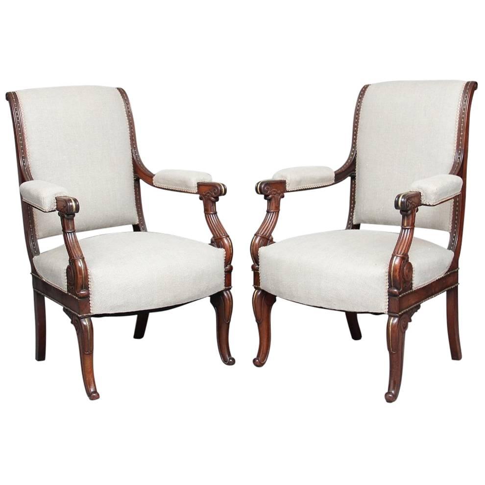 Pair of 19th Century Rosewood Armchairs