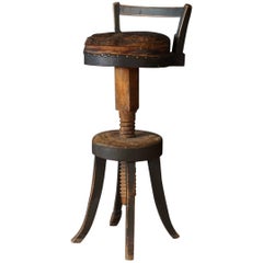 Antique Primitive Artist Stool from France, circa 1890