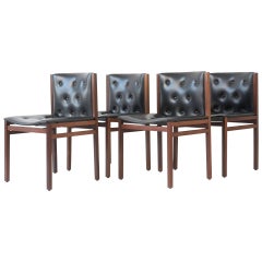 Four Chairs Solid Rosewood by Lübke, Germany, 1960