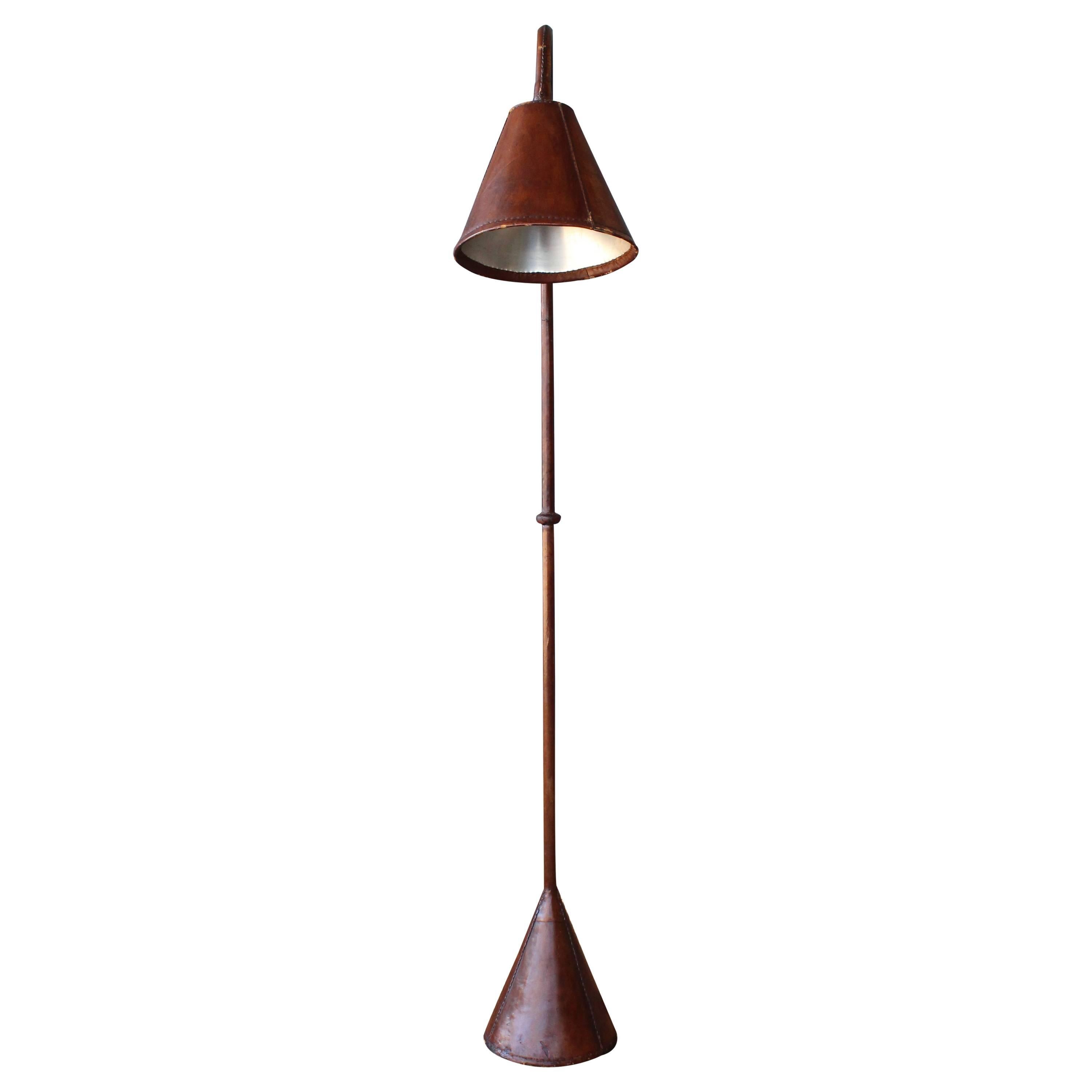 Leather Wrapped Floor Lamp by Valenti, Spain