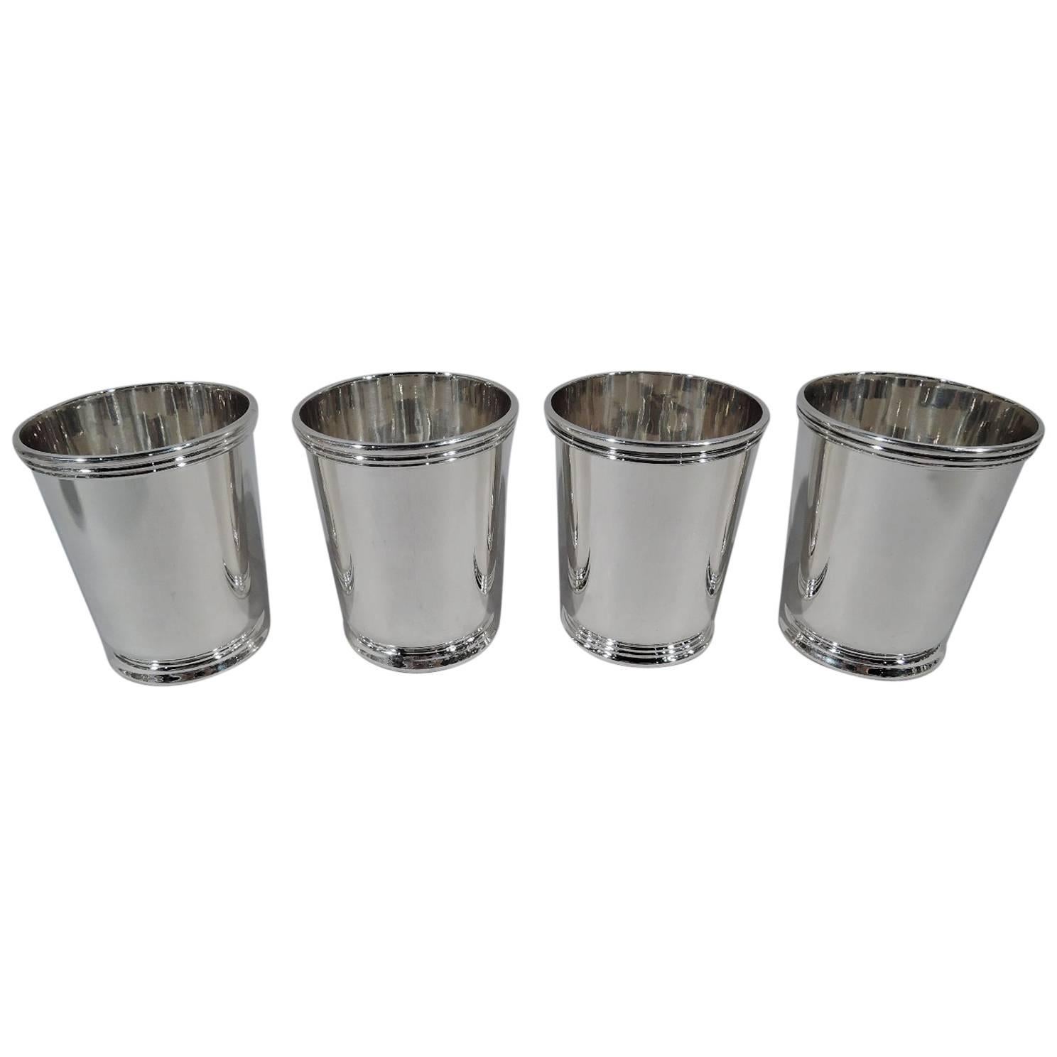 Set of Four American Sterling Silver Mint Julep Cups