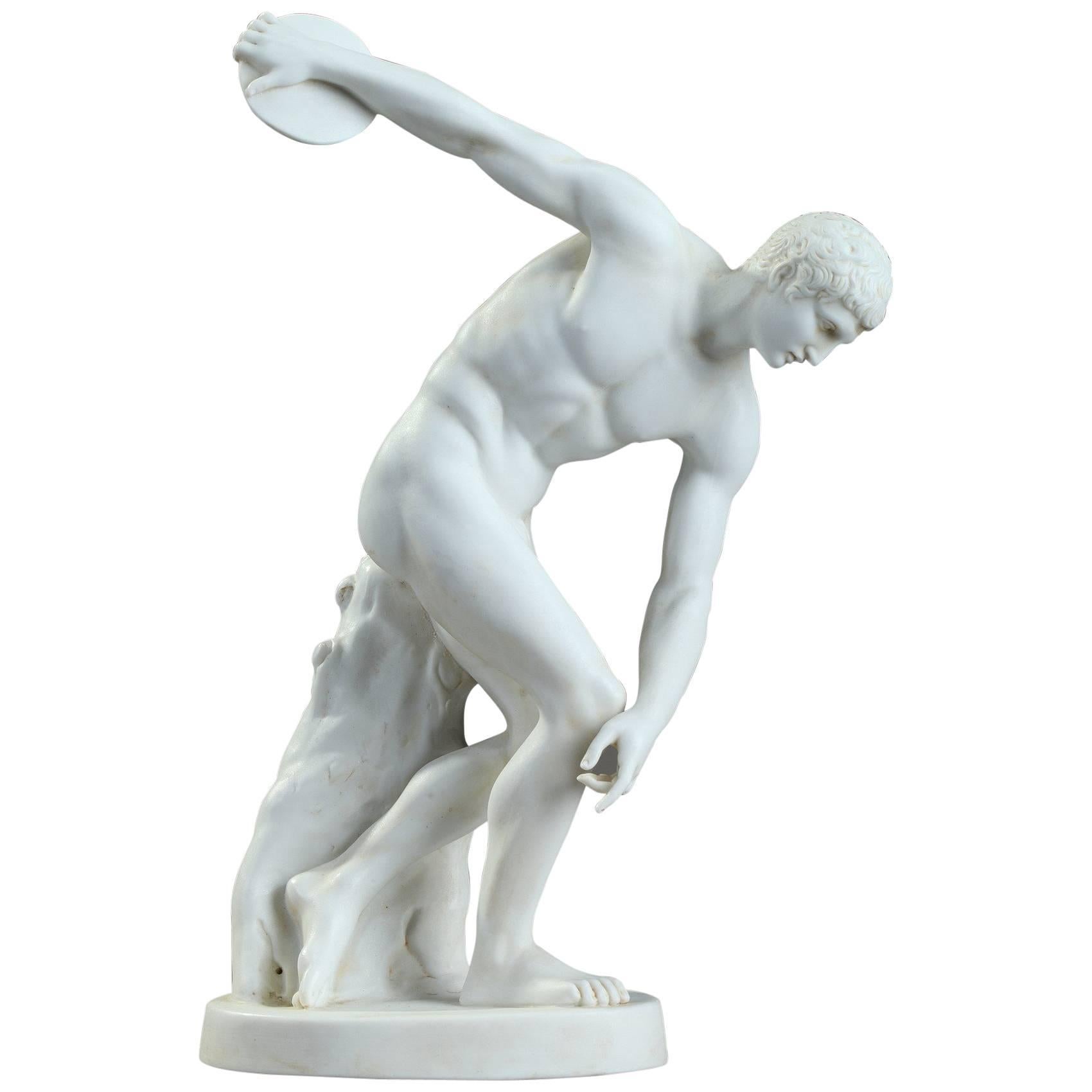 Late 19th Century Biscuit Discobolus After the Antique