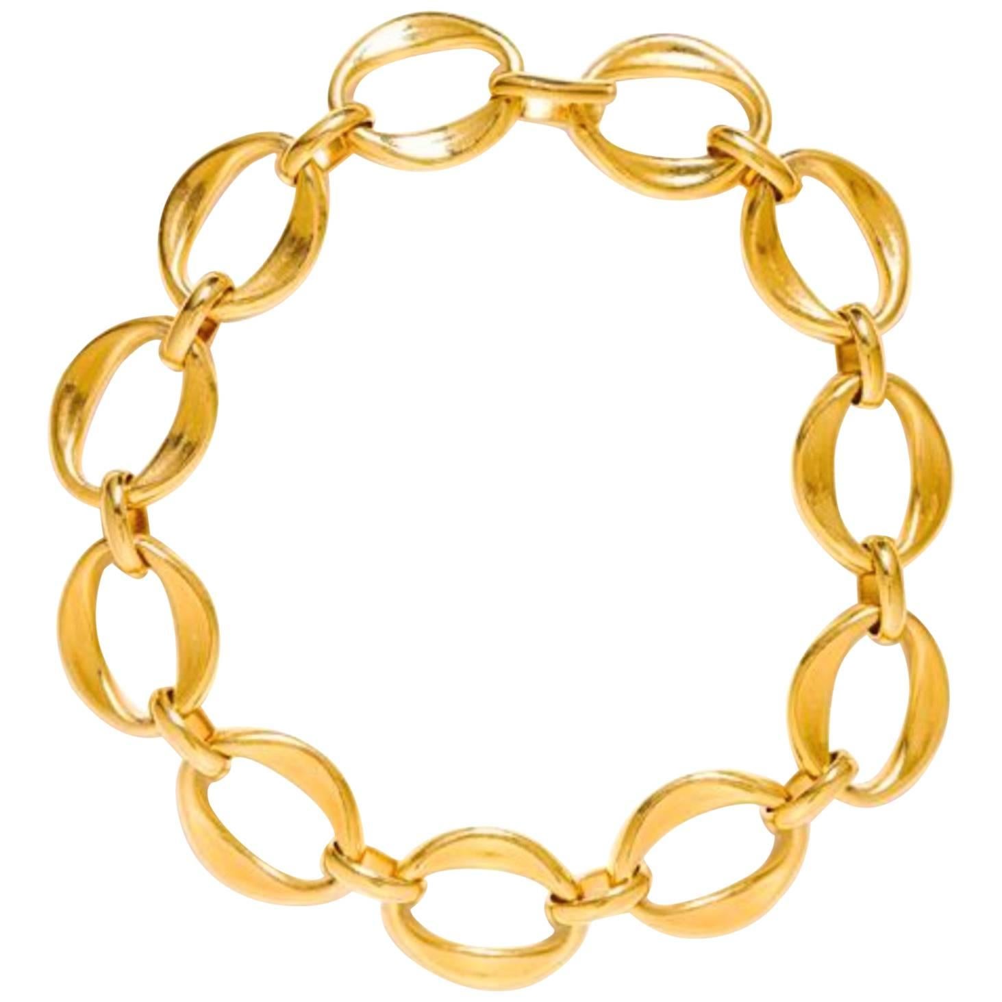 Chanel Gold Tone Link Necklace