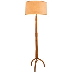 French Midcentury Bamboo Floor Lamp