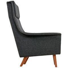 Folke Ohlsson & Fritz Hansen Original Fabric Scandinavian Modern Lounge Chair