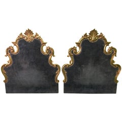 Vintage Pair of French Custom Twin or King-Sized Hanging Headboards