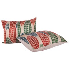 Pillow Cases Fashioned Out of Contemporary Uzbek Silk and Cotton Ikats