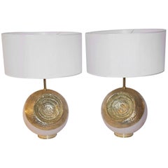 Angelo Brotto Pair of Lamps, Signed Brotto, circa 2000, Italy