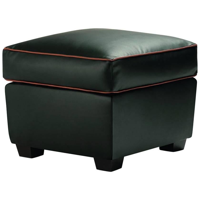 "Zarina Pouf" Leather Ottoman Designed and Manufactured by Adele-C
