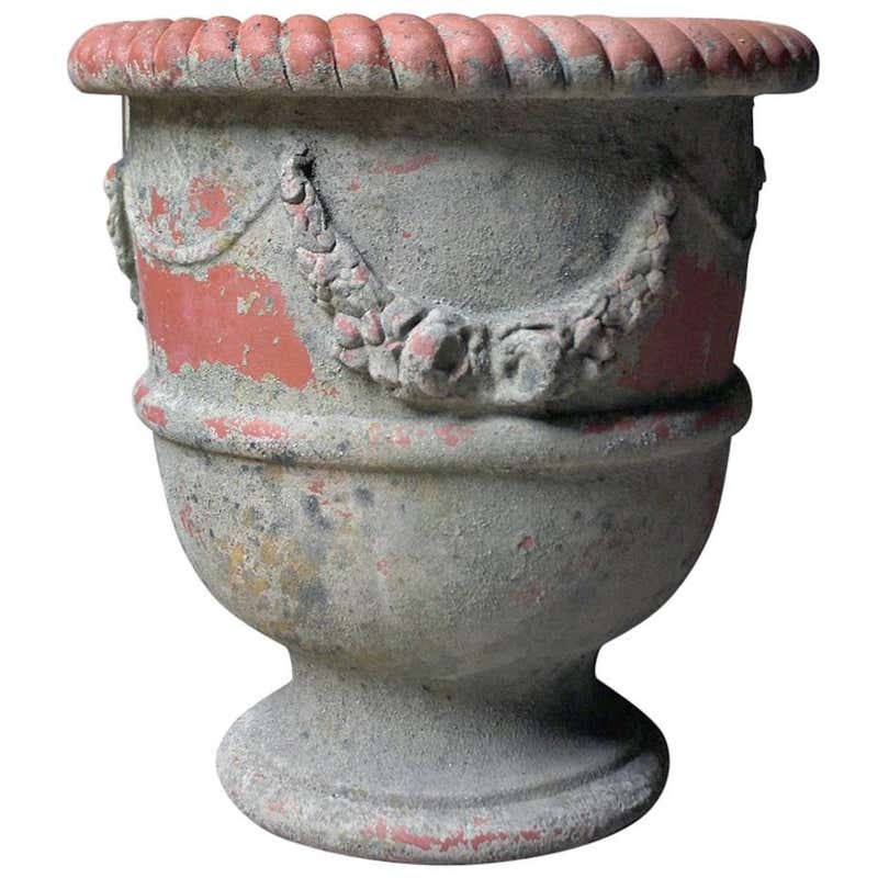 Large English Terracotta Garden Urn For Sale at 1stdibs