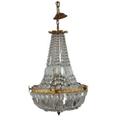 Antique English Small Bag and Swag Pendant Chandelier