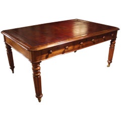 19th Century William IV Mahogany Double-Sided Partner's Library Writing Table