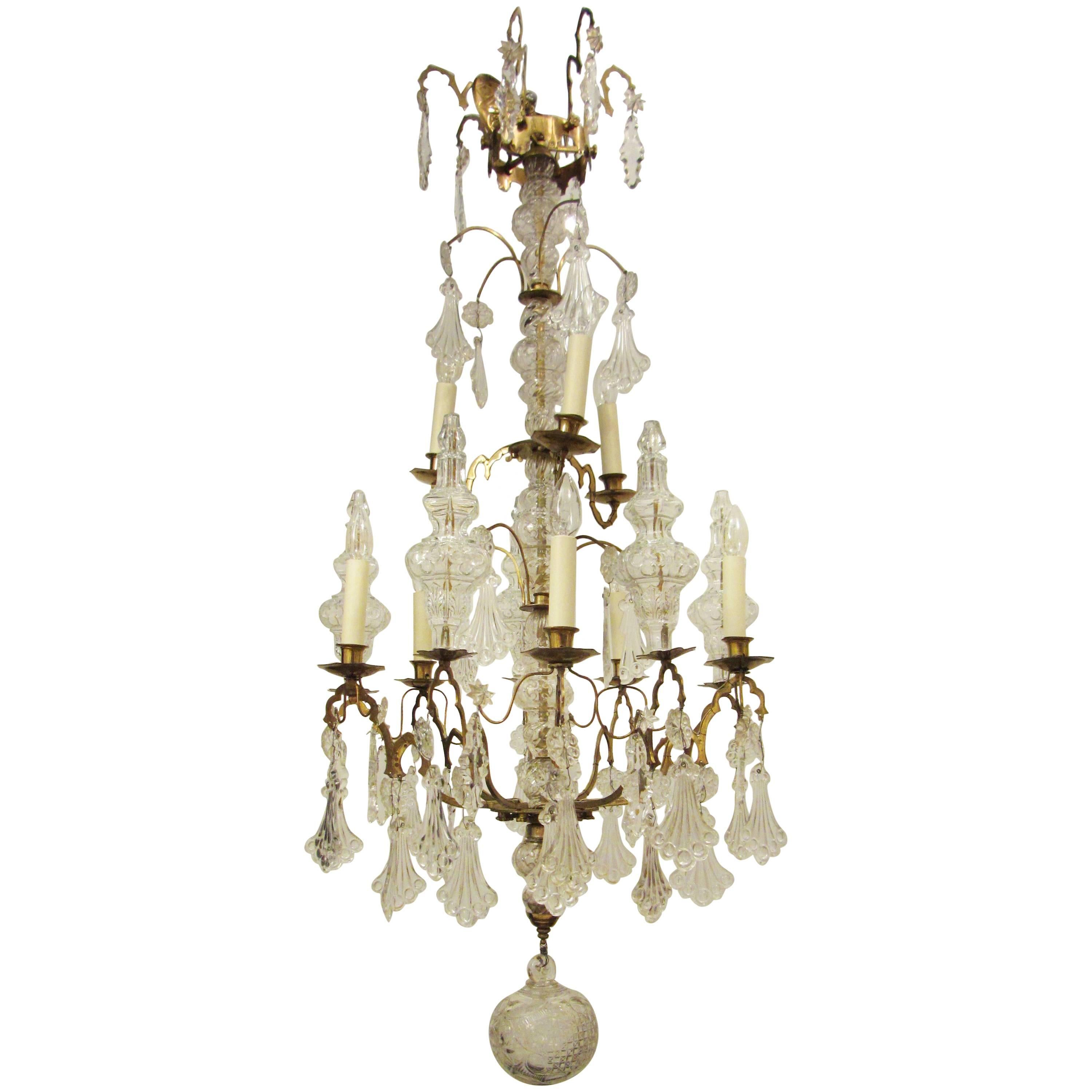 Silvered Gothic Style Chandelier For Sale