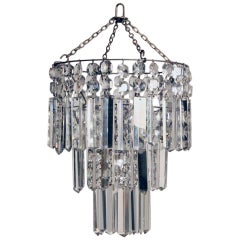 Small Cut-Glass Waterfall Chandelier