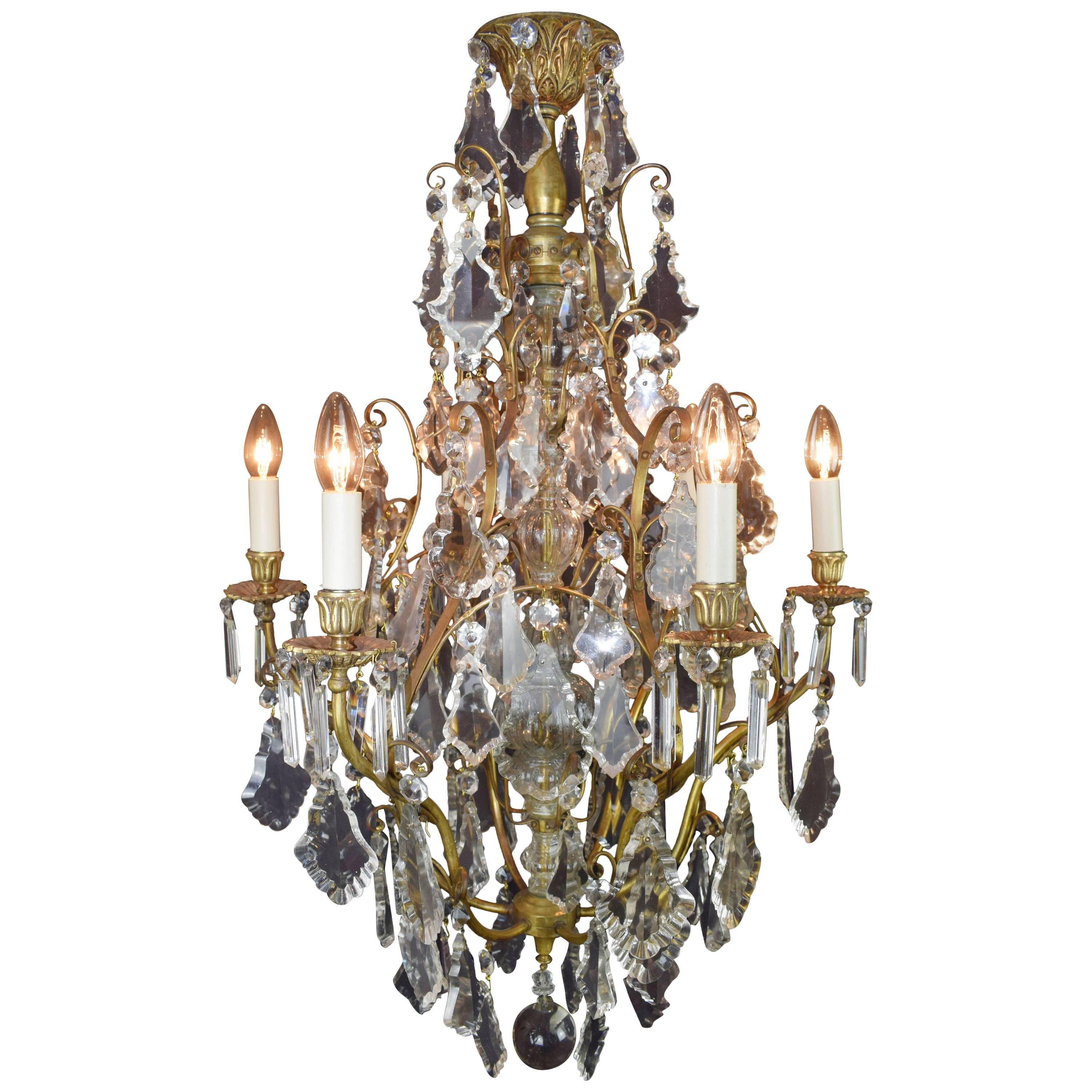 French 19th Century Six-Arm Chandelier For Sale