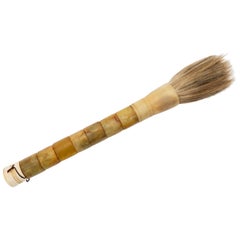 Large-Scale Chinese Calligraphy Paintbrush with Agate and Bone Handle