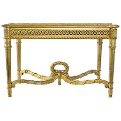 Antique Magnificent Late 19th Century Hand-Carved Giltwood Console, circa 1880