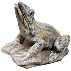 Vintage Exceptionally Large French Zinc Frog Fountain