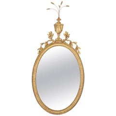 George III Period Carved and Giltwood Wall Mirror in the Neoclassical Style