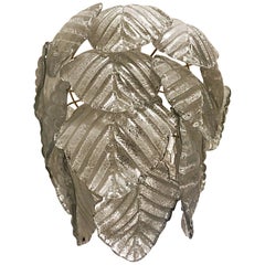 Mazzega mid-century Murano chandelier glass ice frost italian , 1960