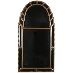 Hollywood Regency Giltwood Beveled and Arched Parclose Mirror, 20th Century