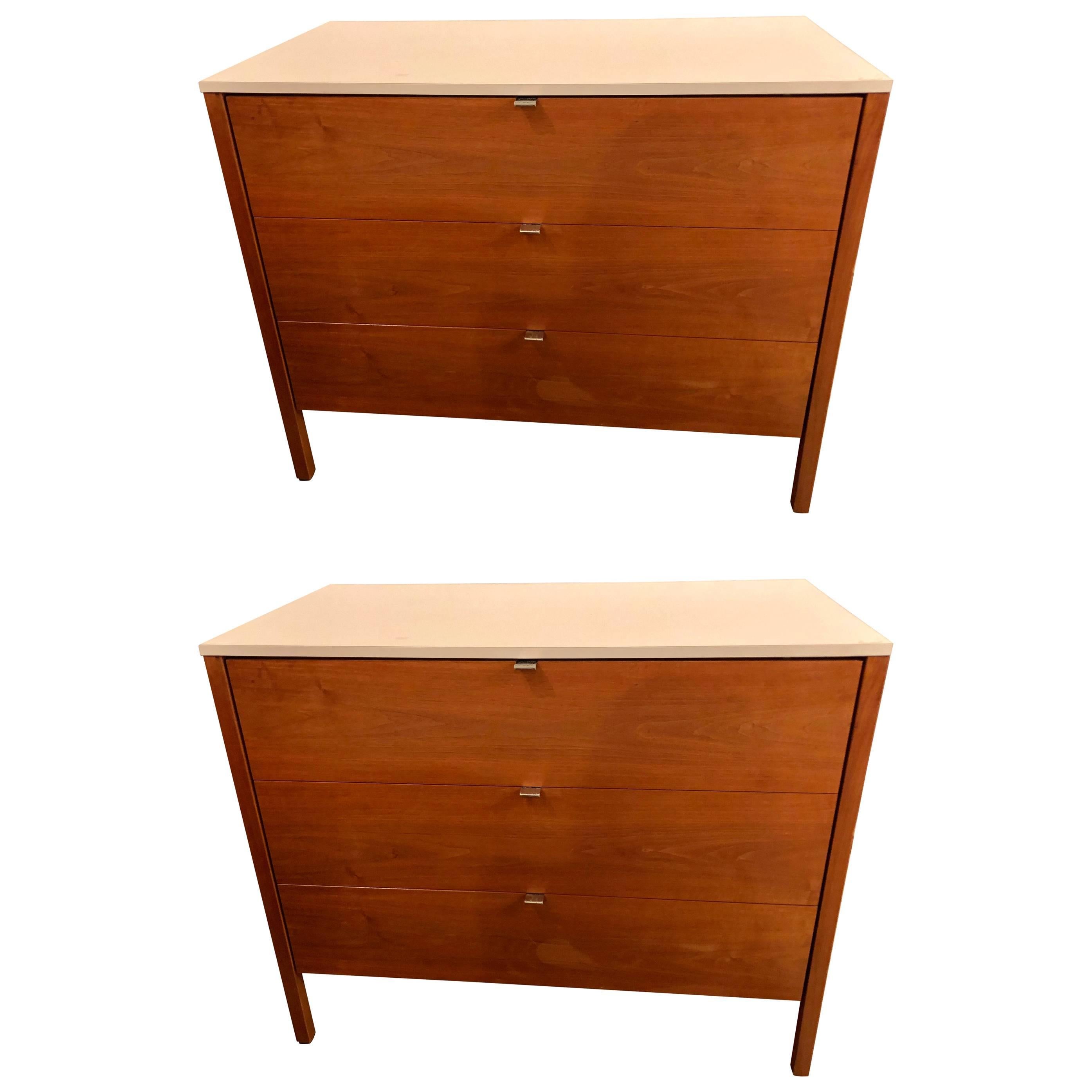 Pair of Signed Custom Florence Knoll and Associates Chests or Commodes