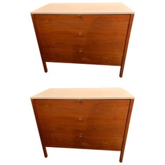 Pair of Signed Custom Florence Knoll and Associates Chests or Commodes