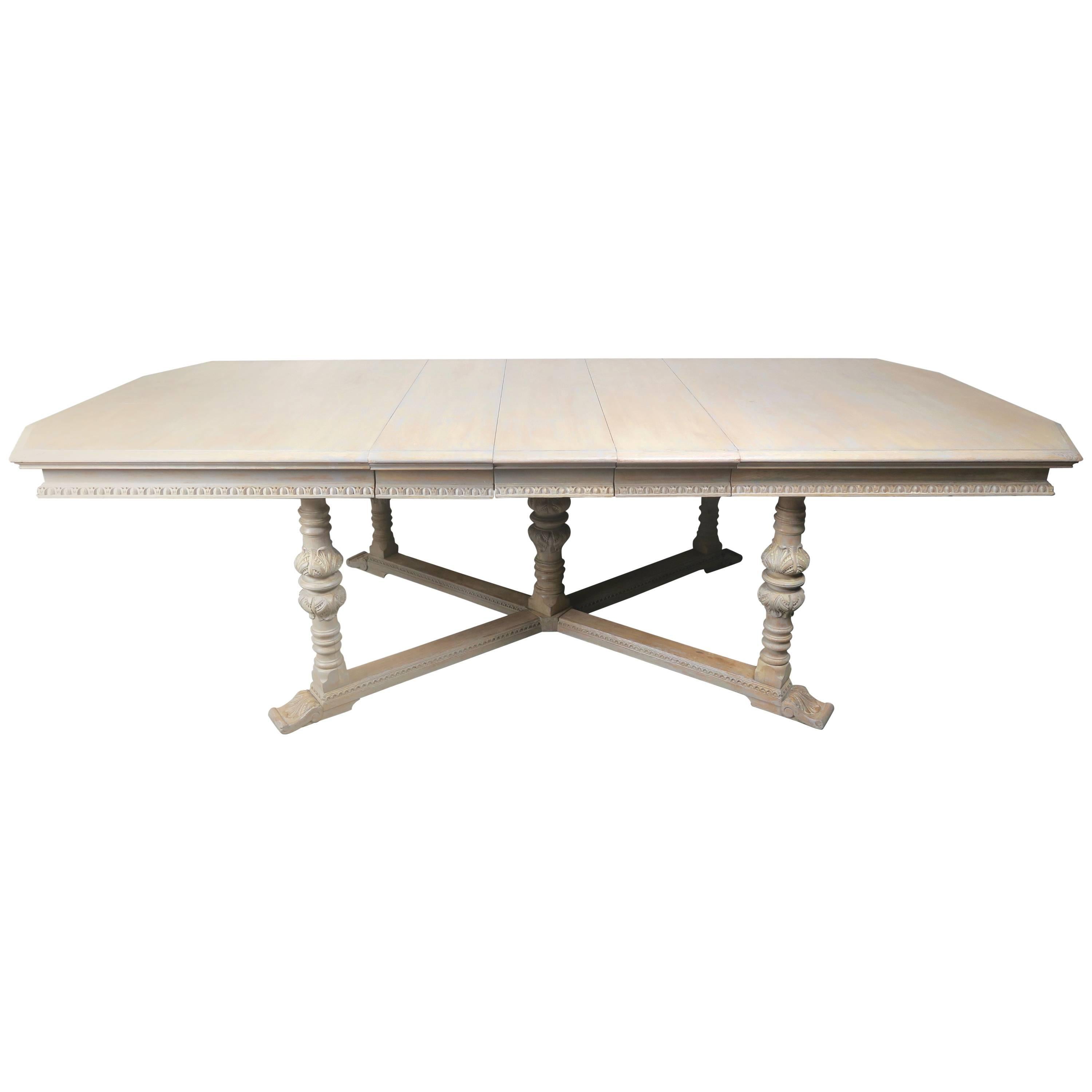 Italian Neoclassical Style Dining Room Table with Leaves