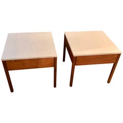 Pair of Mid-Century Modern Signed Florence Knoll Nightstands or End Tables