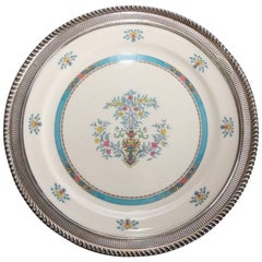 Lenox Porcelain Charger with Central Floral Urn Display