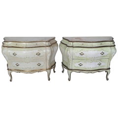 Pair of French Painted Bombay Commodes, circa 1930s