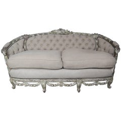 19th Century French Carved Rococo Style Sofa