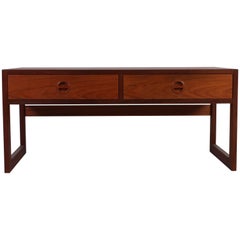 Midcentury Danish Low Teak Storage Bench by Arne Wahl Iversen