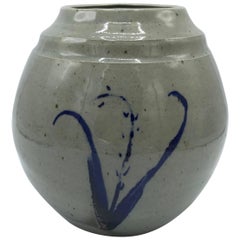 19th Century Celadon and Blue Asian Pottery Cachepot
