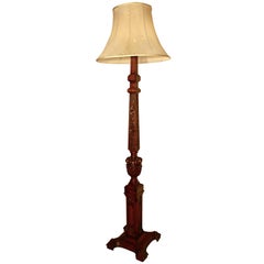 Gothic Carved Oak Arts & Crafts Floor Standing Standard Lamp