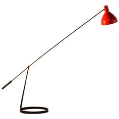 Vintage 1960s, Italian Red-Black Floor Lamp