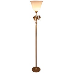 French Midcentury Bronze Torchiere Floor Lamp