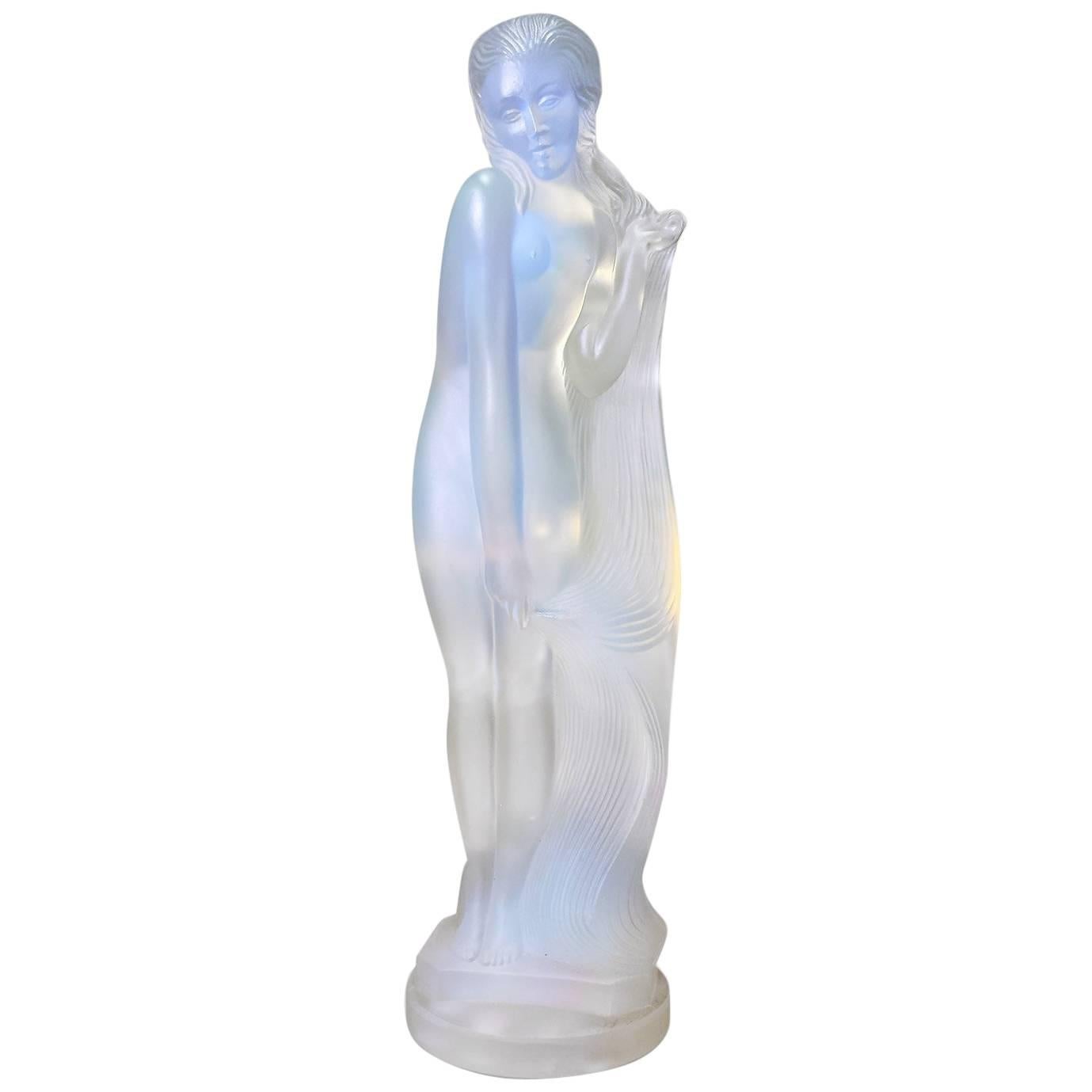 'Nu', an Art Deco Glass Figurine by Lucile Sevin for Etling For Sale