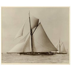 Yacht Psyche, Early Silver Gelatin Photographic Print by Beken of Cowes