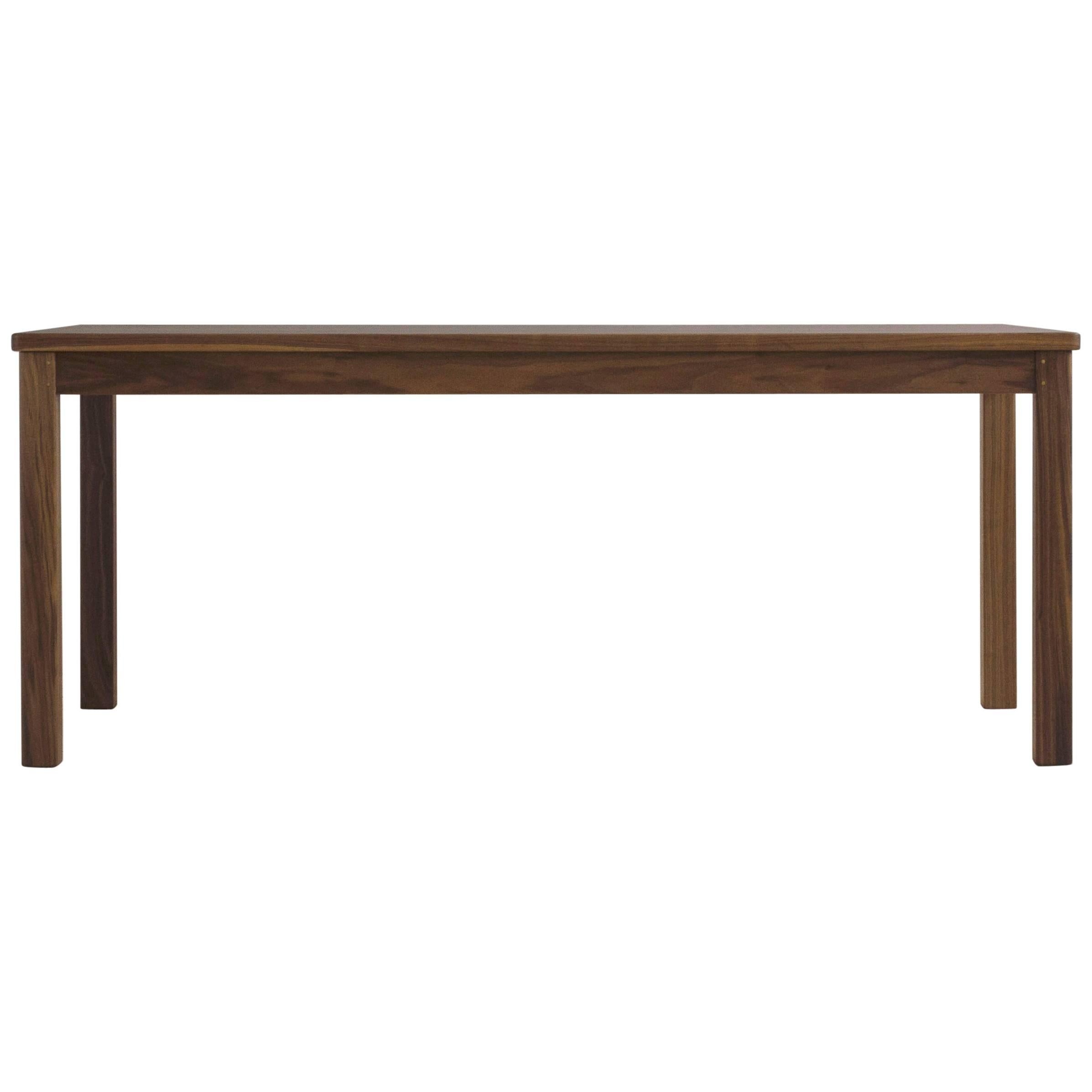 Medium "Lore" Dining Table, Solid-Wood, Black Walnut, Modern Shaker-Style For Sale