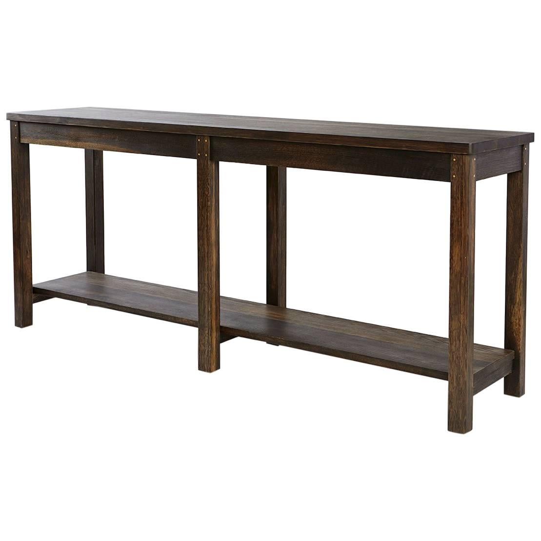 Large "Lore" Console Table - Solid-wood, Walnut or Oak, Modern Shaker-Style For Sale