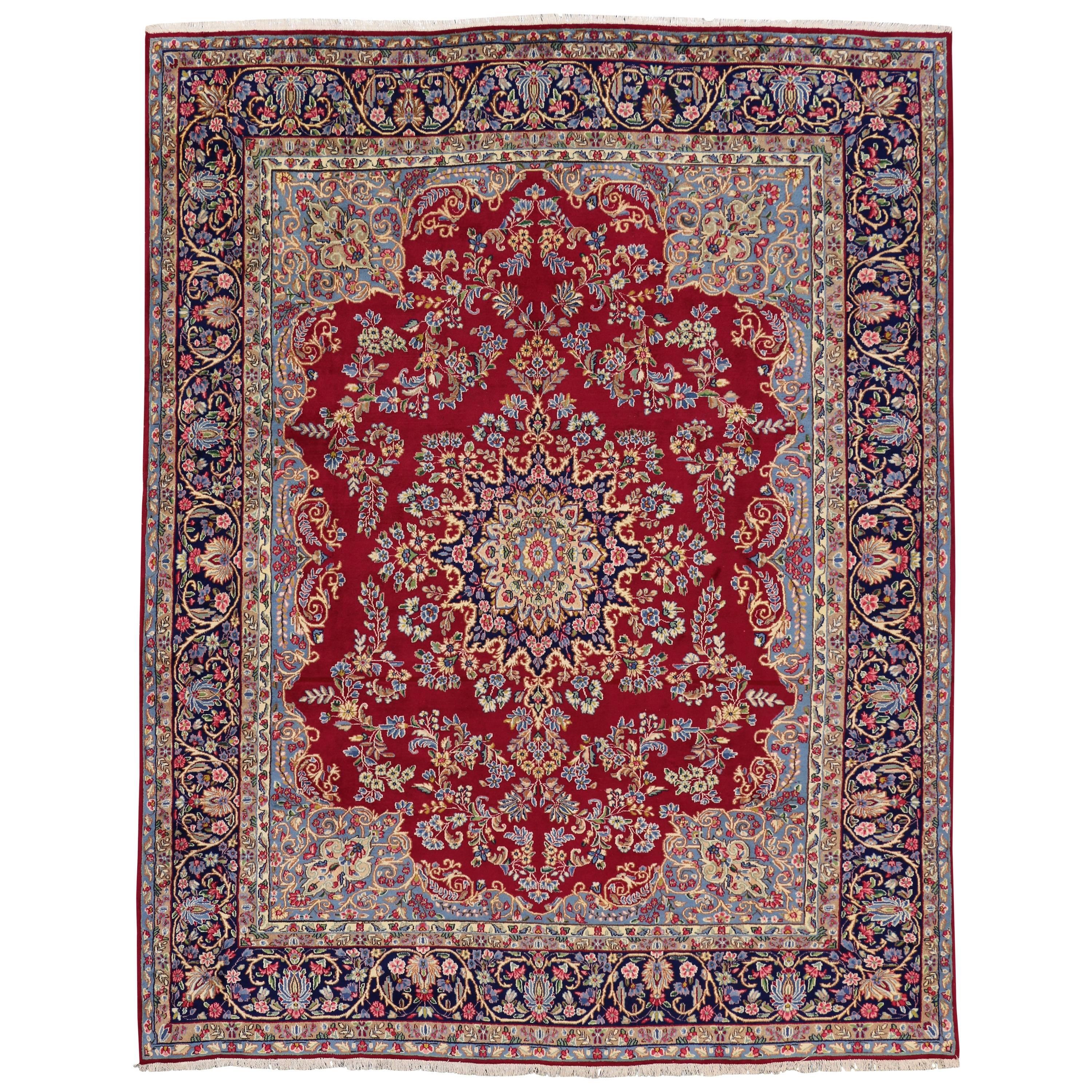 Vintage Persian Kerman Rug with Old World French Victorian Style, Kirman Rug For Sale