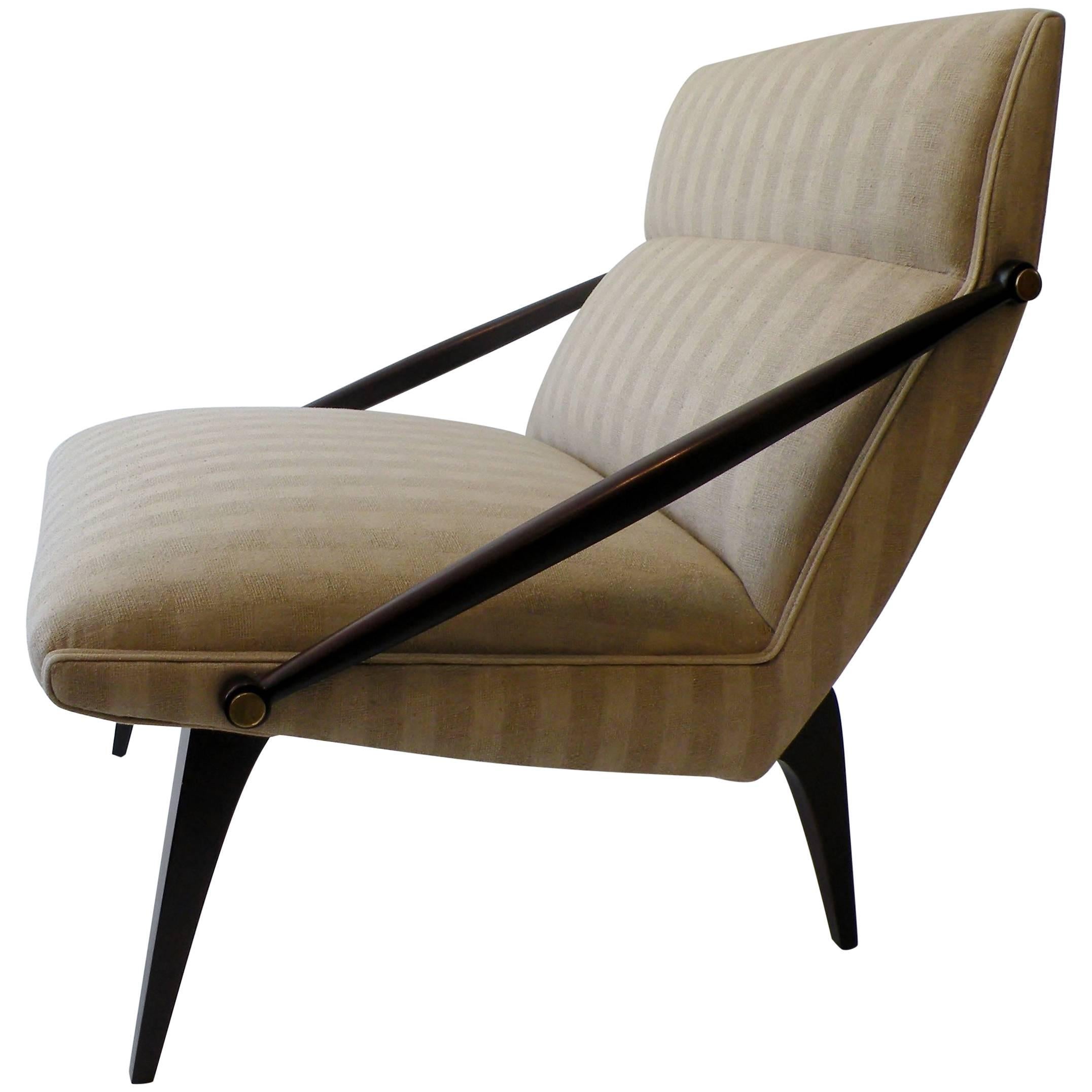1950s Gio Ponti Style Cantilevered Lounge Chair Made by Singer & Sons