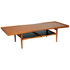Danish Modern Coffee Table with Removable Trays by Poul Jensen for Selig