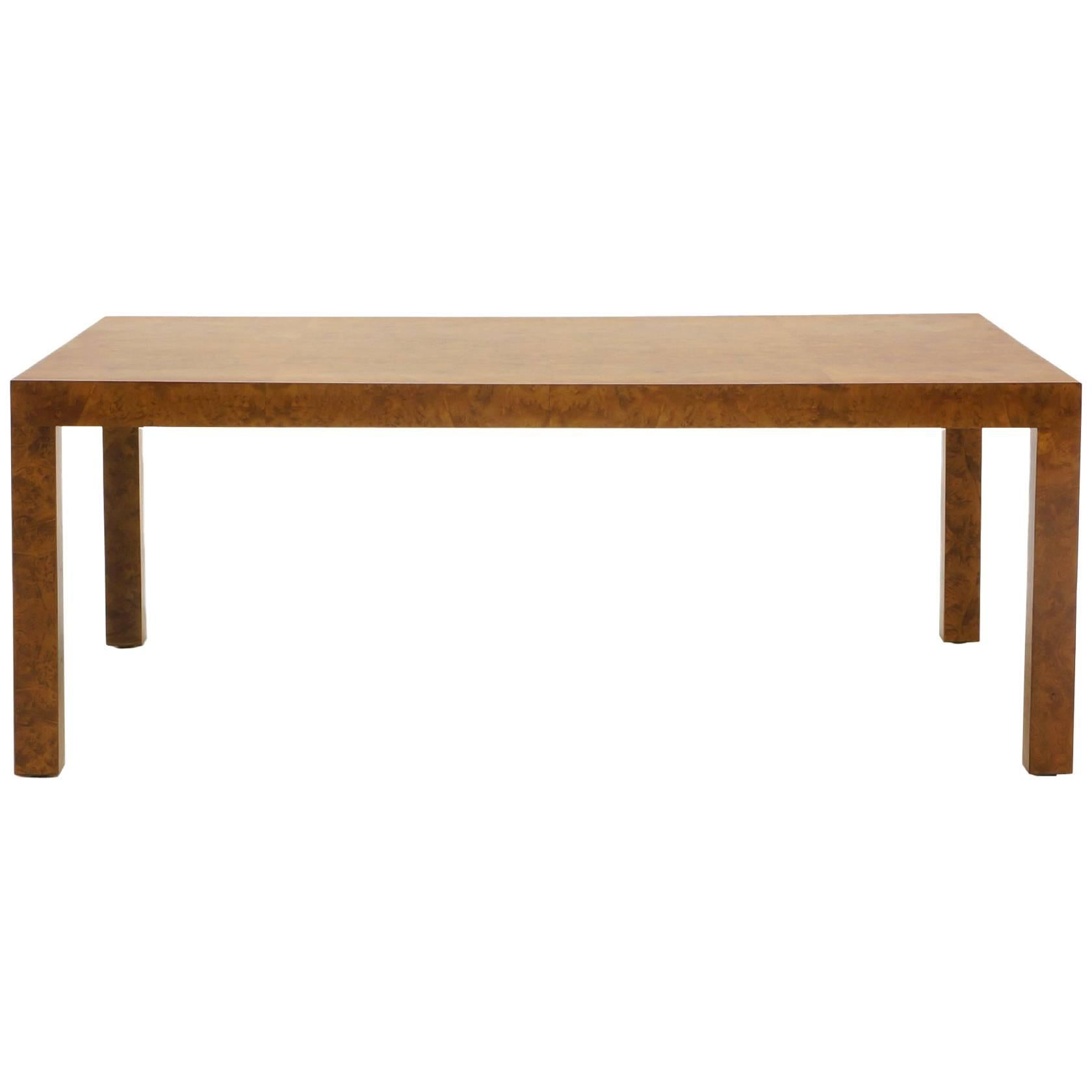 Milo Baughman Coffee Table for Directional, Burl Olive Wood, Excellent